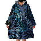 New Zealand Hammerhead Shark Wearable Blanket Hoodie Maori Haehae Mangopare Galaxy - Aussie Hoodie