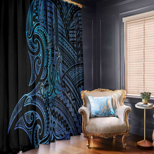 New Zealand Hammerhead Shark Window Curtain Maori Haehae Mangopare Galaxy - Aussie Hoodie