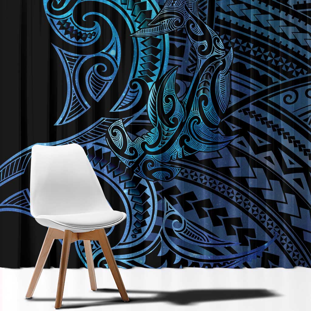 New Zealand Hammerhead Shark Window Curtain Maori Haehae Mangopare Galaxy - Aussie Hoodie