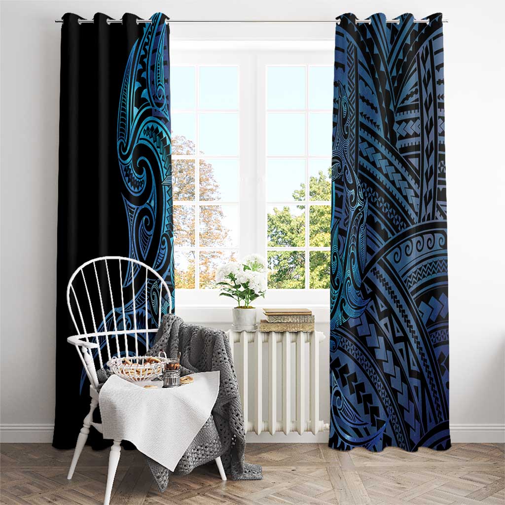New Zealand Hammerhead Shark Window Curtain Maori Haehae Mangopare Galaxy - Aussie Hoodie