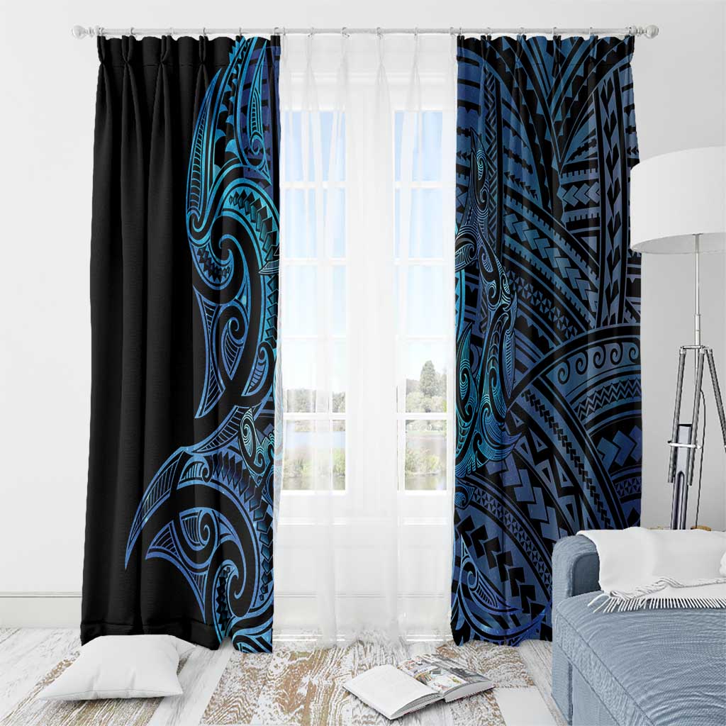 New Zealand Hammerhead Shark Window Curtain Maori Haehae Mangopare Galaxy - Aussie Hoodie