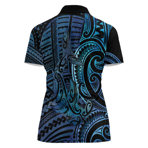 New Zealand Hammerhead Shark Women Polo Shirt Maori Haehae Mangopare Galaxy - Aussie Hoodie