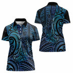 New Zealand Hammerhead Shark Women Polo Shirt Maori Haehae Mangopare Galaxy - Aussie Hoodie