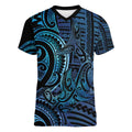 New Zealand Hammerhead Shark Women V-Neck T-Shirt Maori Haehae Mangopare Galaxy - Aussie Hoodie