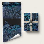 New Zealand Hammerhead Shark Wrapping Paper Maori Haehae Mangopare Galaxy - Aussie Hoodie