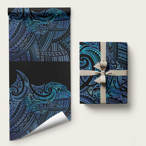 New Zealand Hammerhead Shark Wrapping Paper Maori Haehae Mangopare Galaxy - Aussie Hoodie