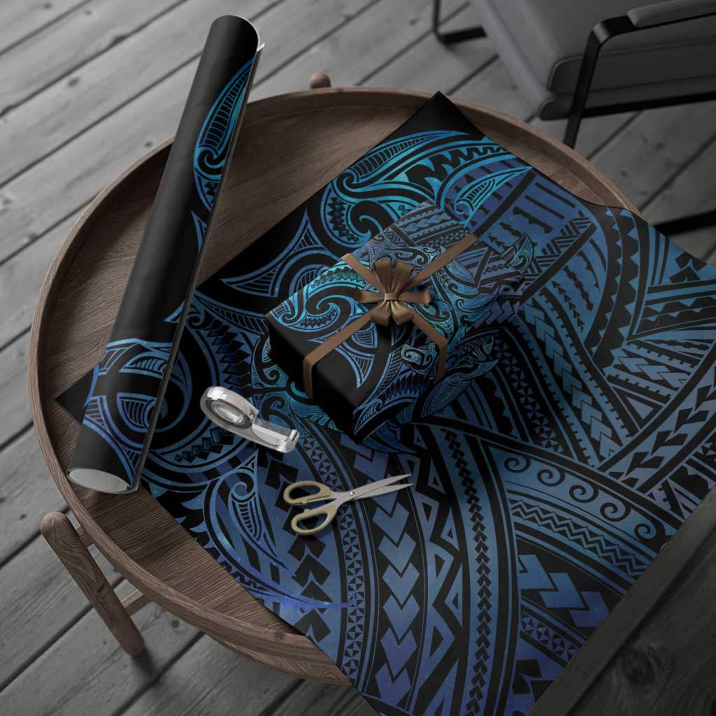 New Zealand Hammerhead Shark Wrapping Paper Maori Haehae Mangopare Galaxy - Aussie Hoodie