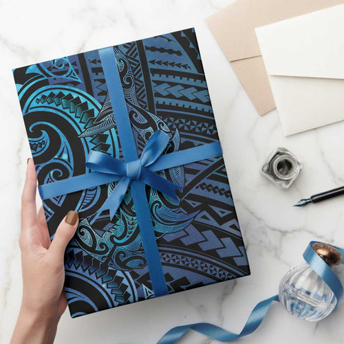 New Zealand Hammerhead Shark Wrapping Paper Maori Haehae Mangopare Galaxy - Aussie Hoodie