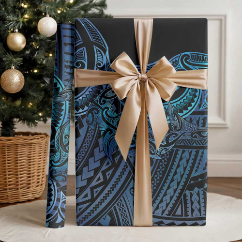 New Zealand Hammerhead Shark Wrapping Paper Maori Haehae Mangopare Galaxy - Aussie Hoodie