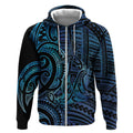 New Zealand Hammerhead Shark Zip Hoodie Maori Haehae Mangopare Galaxy - Aussie Hoodie