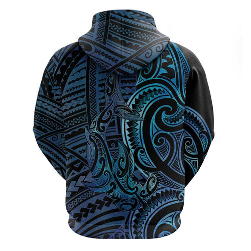 New Zealand Hammerhead Shark Zip Hoodie Maori Haehae Mangopare Galaxy - Aussie Hoodie