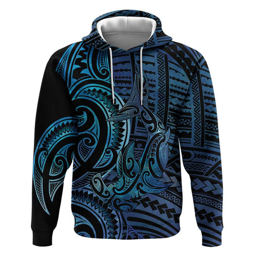 New Zealand Hammerhead Shark Zip Hoodie Maori Haehae Mangopare Galaxy - Aussie Hoodie