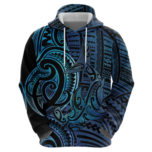 New Zealand Hammerhead Shark Zip Hoodie Maori Haehae Mangopare Galaxy - Aussie Hoodie