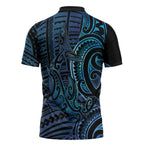 New Zealand Hammerhead Shark Zipper Polo Shirt Maori Haehae Mangopare Galaxy - Aussie Hoodie