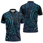 New Zealand Hammerhead Shark Zipper Polo Shirt Maori Haehae Mangopare Galaxy - Aussie Hoodie