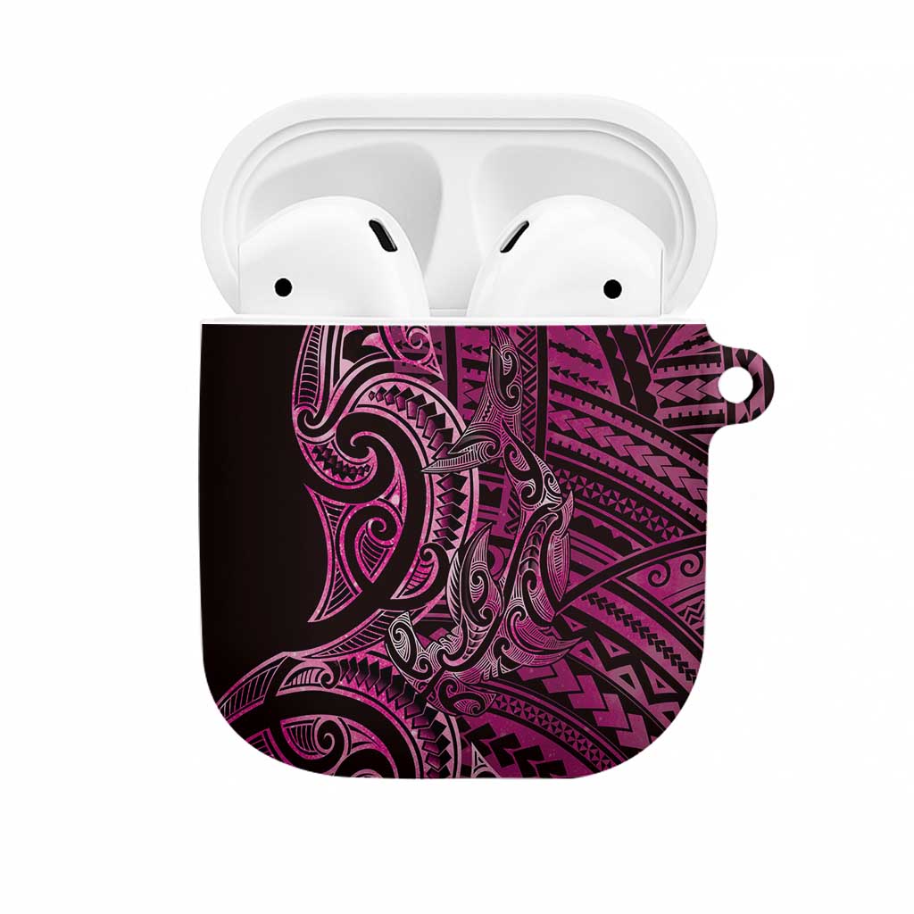 New Zealand Hammerhead Shark AirPods Case Maori Haehae Mangopare Pink - Aussie Hoodie
