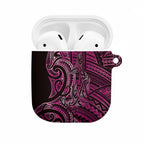 New Zealand Hammerhead Shark AirPods Case Maori Haehae Mangopare Pink - Aussie Hoodie