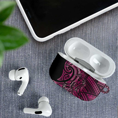 New Zealand Hammerhead Shark AirPods Case Maori Haehae Mangopare Pink - Aussie Hoodie