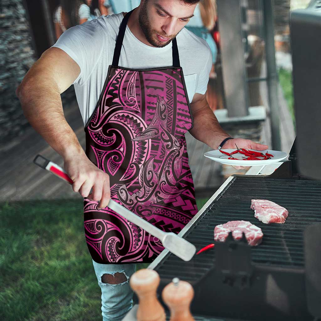 New Zealand Hammerhead Shark Apron Maori Haehae Mangopare Pink - Aussie Hoodie