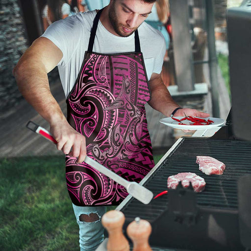 New Zealand Hammerhead Shark Apron Maori Haehae Mangopare Pink - Aussie Hoodie