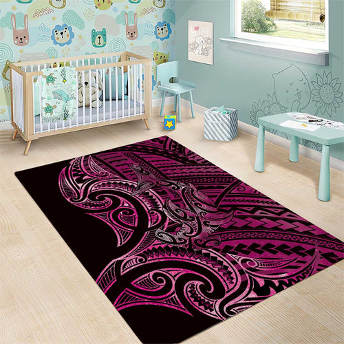 New Zealand Hammerhead Shark Area Rug Maori Haehae Mangopare Pink - Aussie Hoodie