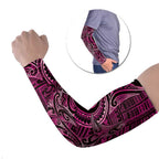 New Zealand Hammerhead Shark Arm Sleeves Maori Haehae Mangopare Pink - Aussie Hoodie