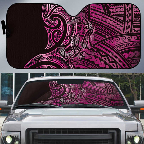 New Zealand Hammerhead Shark Auto Sun Shade Maori Haehae Mangopare Pink - Aussie Hoodie