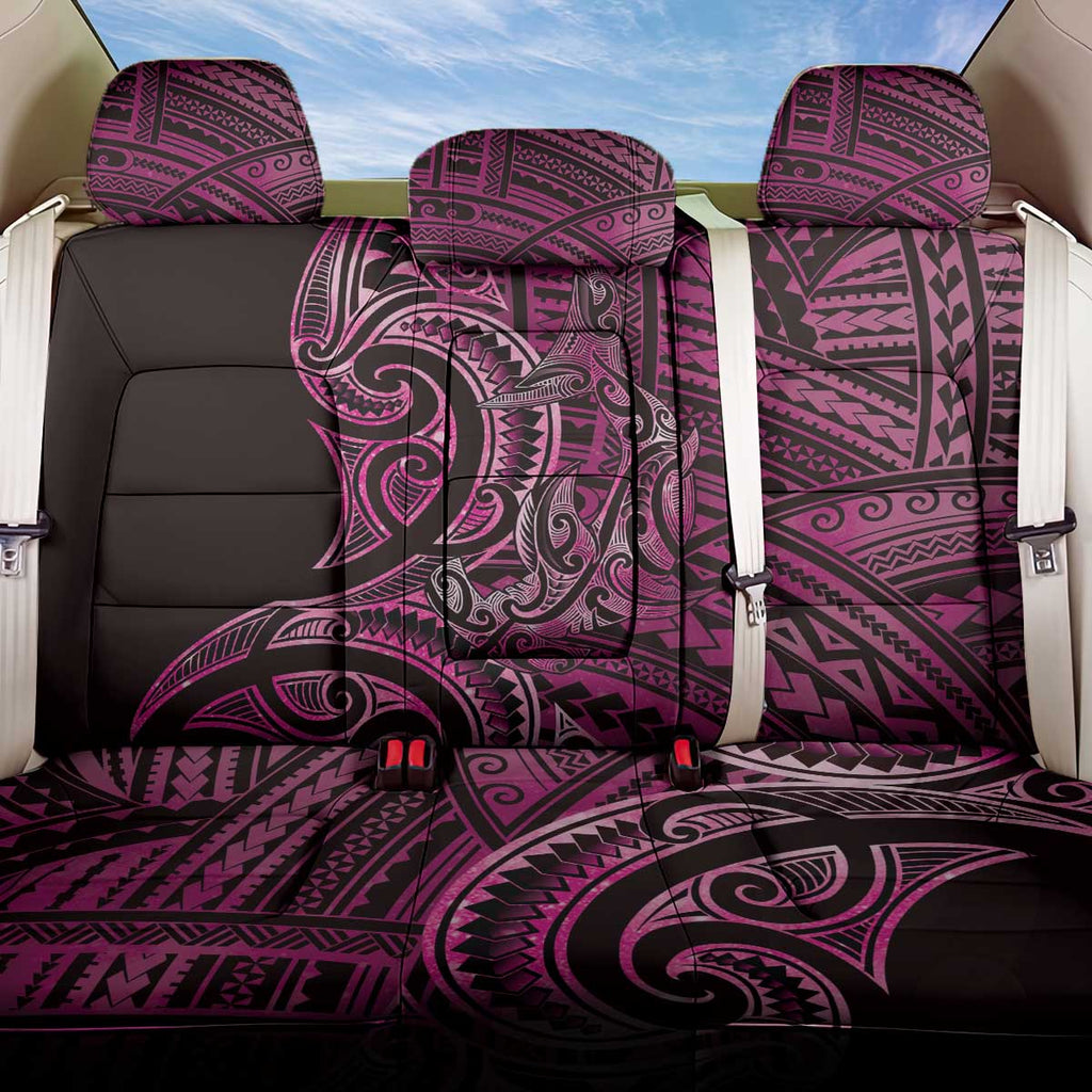 New Zealand Hammerhead Shark Back Car Seat Cover Maori Haehae Mangopare Pink - Aussie Hoodie
