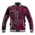 New Zealand Hammerhead Shark Baseball Jacket Maori Haehae Mangopare Pink - Aussie Hoodie