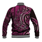 New Zealand Hammerhead Shark Baseball Jacket Maori Haehae Mangopare Pink - Aussie Hoodie