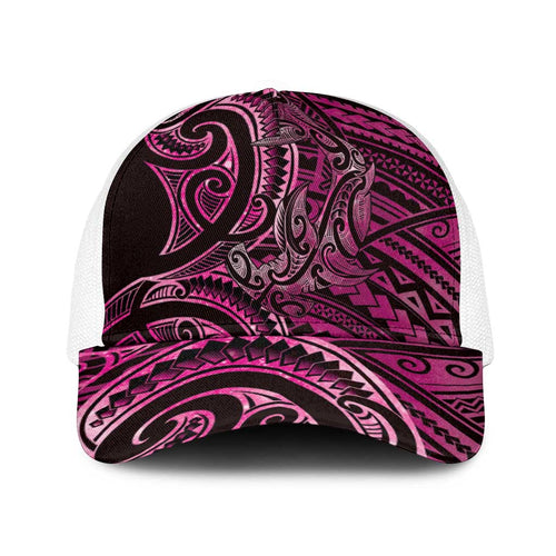 New Zealand Hammerhead Shark Baseball Net Cap Maori Haehae Mangopare Pink - Aussie Hoodie