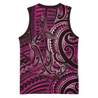 New Zealand Hammerhead Shark Basketball Jersey Maori Haehae Mangopare Pink - Aussie Hoodie