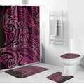New Zealand Hammerhead Shark Bathroom Set Maori Haehae Mangopare Pink - Aussie Hoodie