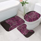 New Zealand Hammerhead Shark Bathroom Set Maori Haehae Mangopare Pink - Aussie Hoodie