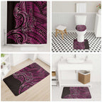 New Zealand Hammerhead Shark Bathroom Set Maori Haehae Mangopare Pink - Aussie Hoodie