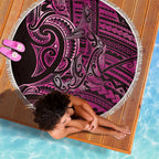 New Zealand Hammerhead Shark Beach Blanket Maori Haehae Mangopare Pink - Aussie Hoodie