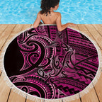 New Zealand Hammerhead Shark Beach Blanket Maori Haehae Mangopare Pink - Aussie Hoodie