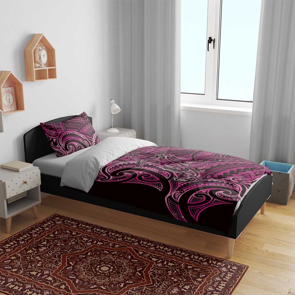 New Zealand Hammerhead Shark Bedding Set Maori Haehae Mangopare Pink - Aussie Hoodie