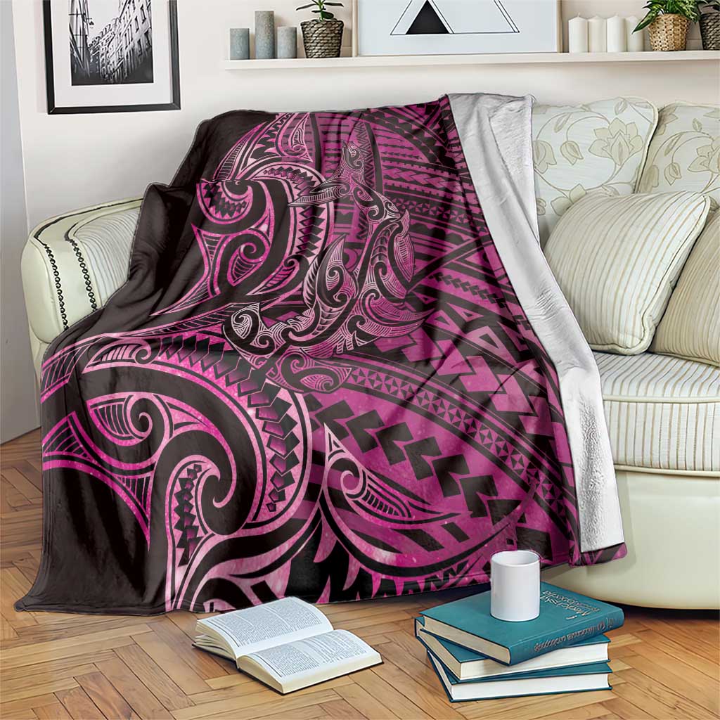 New Zealand Hammerhead Shark Blanket Maori Haehae Mangopare Pink - Aussie Hoodie