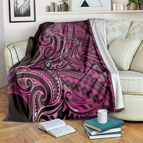 New Zealand Hammerhead Shark Blanket Maori Haehae Mangopare Pink - Aussie Hoodie