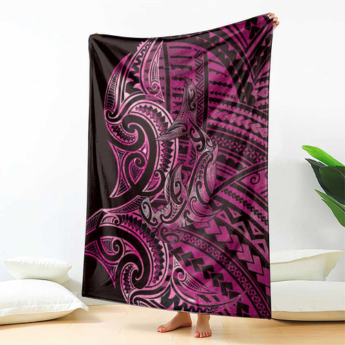 New Zealand Hammerhead Shark Blanket Maori Haehae Mangopare Pink - Aussie Hoodie