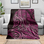 New Zealand Hammerhead Shark Blanket Maori Haehae Mangopare Pink - Aussie Hoodie