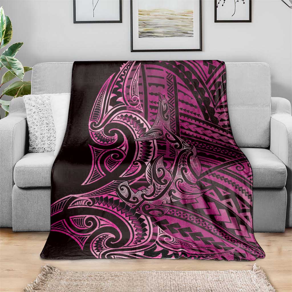 New Zealand Hammerhead Shark Blanket Maori Haehae Mangopare Pink - Aussie Hoodie