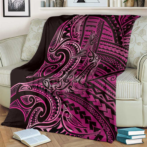 New Zealand Hammerhead Shark Blanket Maori Haehae Mangopare Pink - Aussie Hoodie