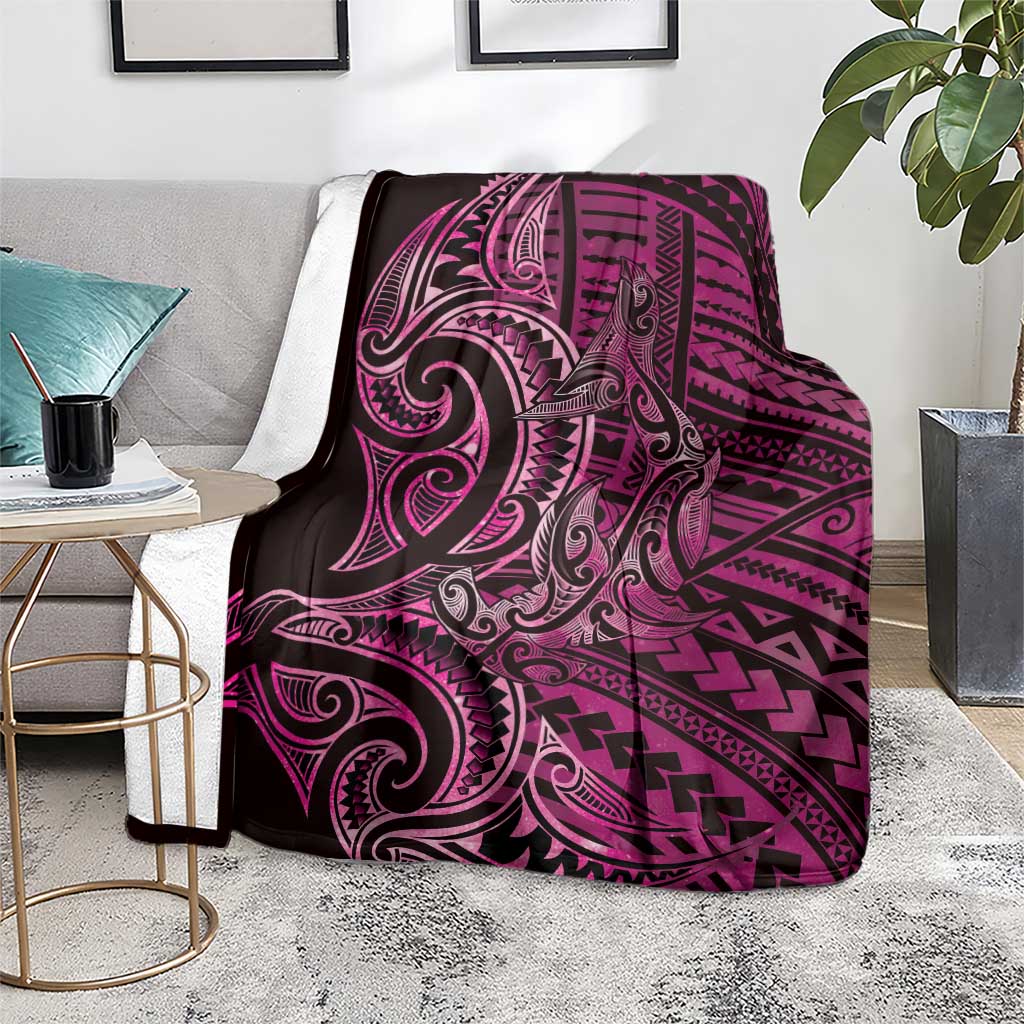 New Zealand Hammerhead Shark Blanket Maori Haehae Mangopare Pink - Aussie Hoodie