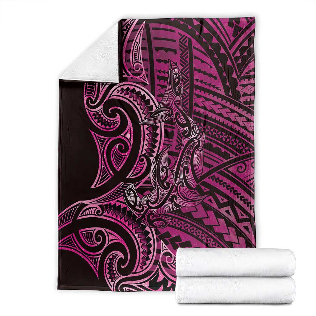 New Zealand Hammerhead Shark Blanket Maori Haehae Mangopare Pink - Aussie Hoodie