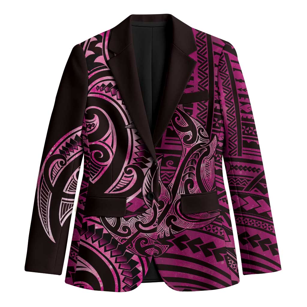 New Zealand Hammerhead Shark Blazer Maori Haehae Mangopare Pink - Aussie Hoodie