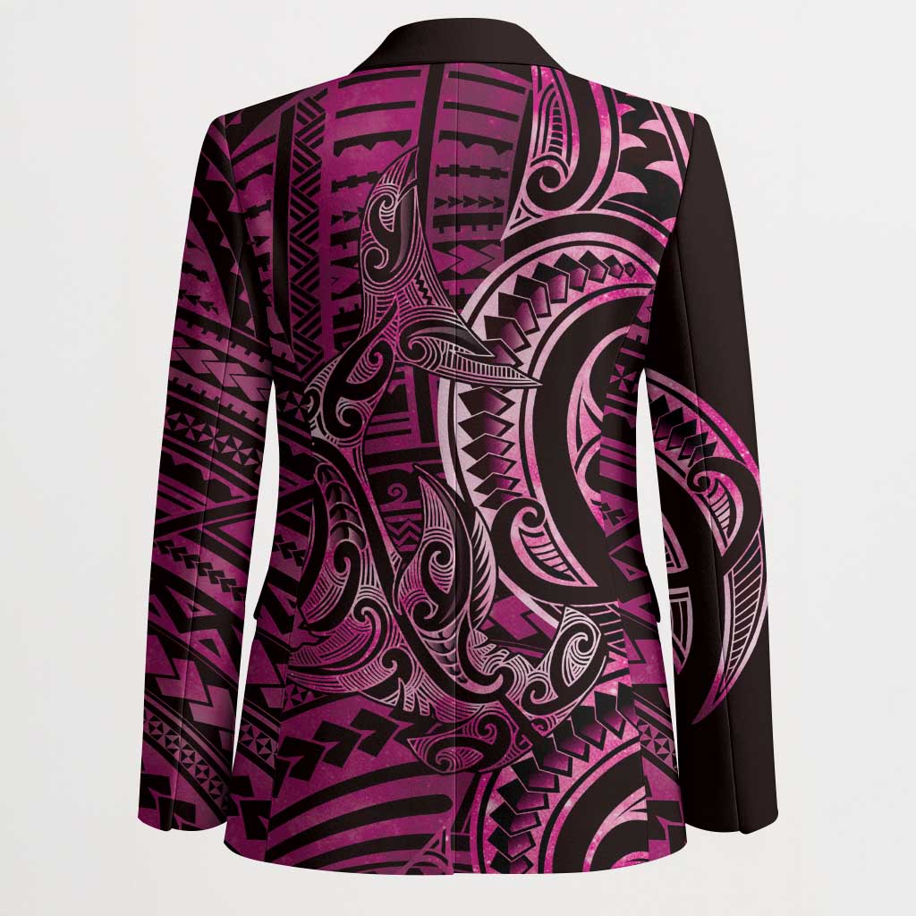 New Zealand Hammerhead Shark Blazer Maori Haehae Mangopare Pink - Aussie Hoodie