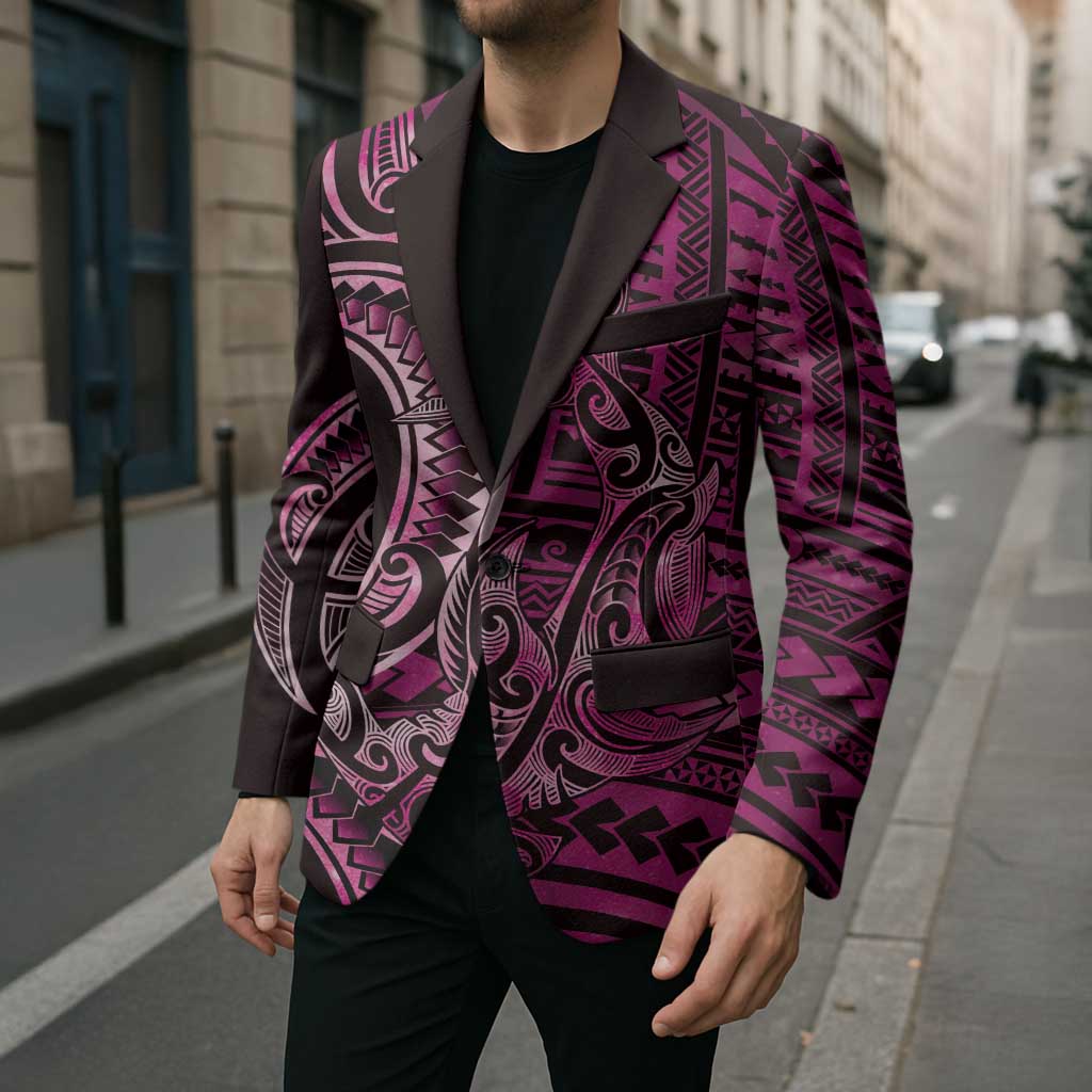 New Zealand Hammerhead Shark Blazer Maori Haehae Mangopare Pink - Aussie Hoodie