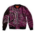 New Zealand Hammerhead Shark Bomber Jacket Maori Haehae Mangopare Pink - Aussie Hoodie